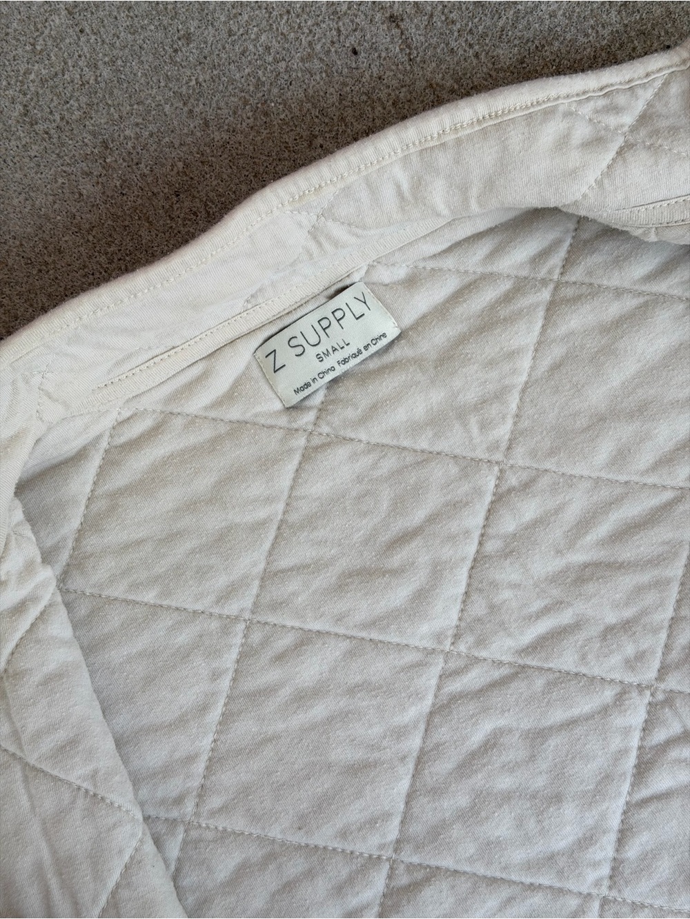Z Supply Quilted Cream Snap-Front Puffer Jacket - Picture 4 of 7